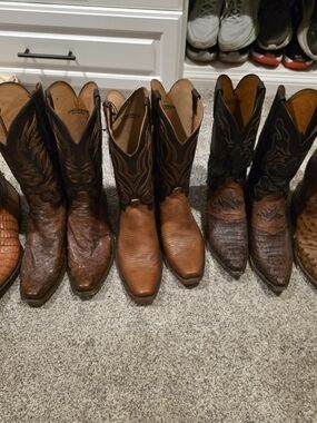 Lucchese Brown Two-Tone Leather Western Cowboy Boots